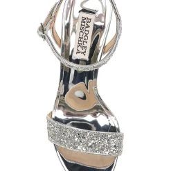 Badgley Mischka Olympia Glittered Evening Sandal -Badgley Mischka shop OLYMPIA MP5116 SILGLT 5 TOP VIEW 77087 70693.1609311746