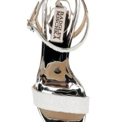 Badgley Mischka Olympia Glittered Evening Sandal -Badgley Mischka shop OLYMPIA MP5116 WHTGLT 5 TOP VIEW 31513.1630436412