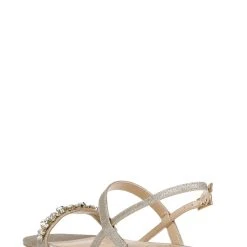 Jewel Badgley Mischka Osmond Crystal Flat Sandal -Badgley Mischka shop OSMOND JW3933 GLDGLT 3 67794.1645044513
