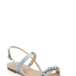 Jewel Badgley Mischka Osmond Crystal Flat Sandal -Badgley Mischka shop OSMOND JW3933 PWBLST 1 89670.1645044513