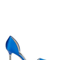 Badgley Mischka Ozara II Crystal Heel Pump -Badgley Mischka shop OZARA II MP5115B BLUSAT 3 SIDE VIEW 71791 68855.1624950249
