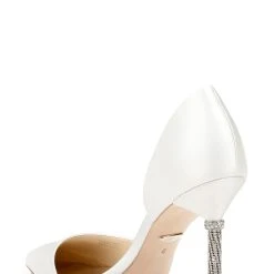 Badgley Mischka Ozara II Crystal Heel Pump -Badgley Mischka shop OZARA II MP5115B WHTSAT 2 BACK VIEW 15589 99713.1624950248