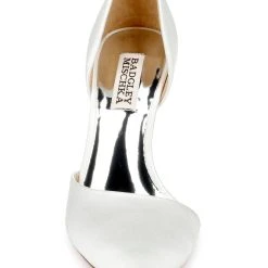 Badgley Mischka Ozara II Crystal Heel Pump -Badgley Mischka shop OZARA II MP5115B WHTSAT 4 FRONT VIEW 00934 71307.1624950249