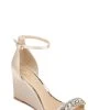 Jewel Badgley Mischka Peggy Crystal Embellished Wedge -Badgley Mischka shop PEGGY JW3807 CHMSAT 1 FRONT VIEW 93840 08660.1678499394