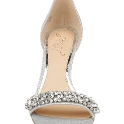 Jewel Badgley Mischka Peggy Crystal Embellished Wedge -Badgley Mischka shop PEGGY JW3807 SILGLT 4 FRONT VIEW 00777 58158.1610488564