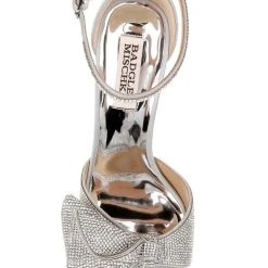 Badgley Mischka Poppy Rhinestone Bejeweled Block Heel -Badgley Mischka shop POPPY MP6808 SILSAT 5 99156.1672871915
