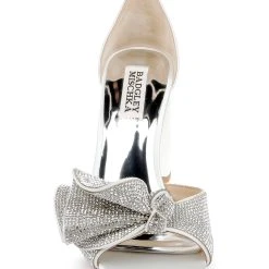 Badgley Mischka Poppy Rhinestone Bejeweled Block Heel -Badgley Mischka shop POPPY MP6808 WHTSAT 4 13810.1672871915