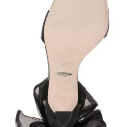 Badgley Mischka Primrose Bow Strap Stiletto Heel -Badgley Mischka shop PRIMROSE MP6826 BLKSAT 6 60710.1672871925