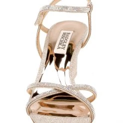Badgley Mischka Reagan Open-Toe Wedge Heel -Badgley Mischka shop REAGAN MP5909 PALGLD 4 FRONT VIEW 39200 51613.1613604241
