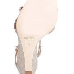 Badgley Mischka Reagan Open-Toe Wedge Heel -Badgley Mischka shop REAGAN MP5909 PALGLD 6 BOTTOM VIEW 55531 04423.1613604241