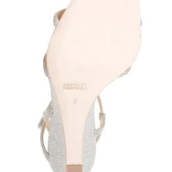 Badgley Mischka Reagan Open-Toe Wedge Heel -Badgley Mischka shop REAGAN MP5909 PLATNM 6 BOTTOM VIEW 17359 36273.1613604241