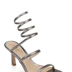 Jewel Badgley Mischka Reina Metallic Wrapped Ankle Stiletto Heel -Badgley Mischka shop REINA JW4622 PWTTXL 1 84570.1678471813