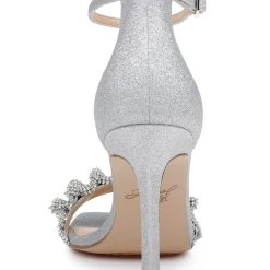 Jewel Badgley Mischka Ridley Bejeweled Strap Stiletto Heel -Badgley Mischka shop RIDLEY JW4618 SILGLT 7 20467.1672873464