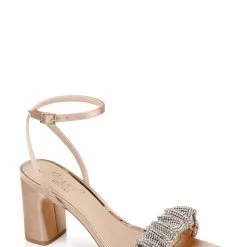 Jewel Badgley Mischka Rita Bejeweled Strap Block Heel