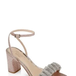 Jewel Badgley Mischka Rita Bejeweled Strap Block Heel -Badgley Mischka shop RITA JW4617 ROSGLT 1 63782.1678471694