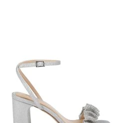 Jewel Badgley Mischka Rita Bejeweled Strap Block Heel -Badgley Mischka shop RITA JW4617 SILGLT 2 47320.1672873453
