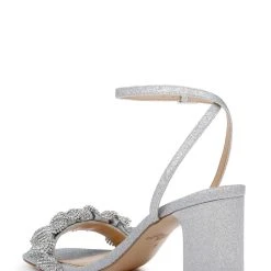 Jewel Badgley Mischka Rita Bejeweled Strap Block Heel -Badgley Mischka shop RITA JW4617 SILGLT 3 36554.1672873453