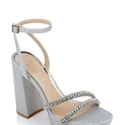 Jewel Badgley Mischka Rochel Platform Block Heel With Gemstone Embellished Straps -Badgley Mischka shop ROCHEL JW4613 SILGLT 1 07111.1678471652