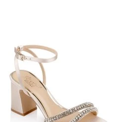 Jewel Badgley Mischka Rosa Block Heel Sandal With Gemstone Straps