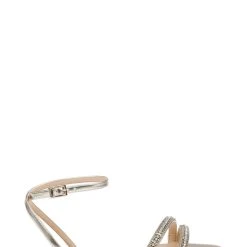 Jewel Badgley Mischka Roslyn Metallic Flat Sandal With Crystals -Badgley Mischka shop ROSLYN JW4609 GLDMET 2 86746.1672873413