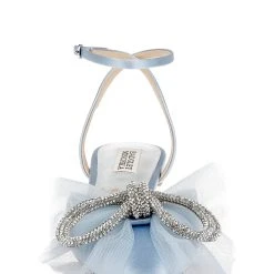 Badgley Mischka Sabina Tulle Bow Pointed Toe Flat -Badgley Mischka shop SABINA MP6601 AZBLST 4 95680.1661977403