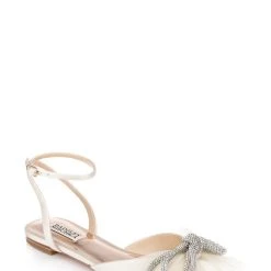Badgley Mischka Sabina Tulle Bow Pointed Toe Flat -Badgley Mischka shop SABINA MP6601 IVRSAT 1 38400.1678470987