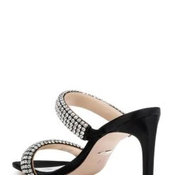 Badgley Mischka Sade Jeweled Double-Band Stiletto -Badgley Mischka shop SADE MP6603 BLKSAT 3 52440.1661977430