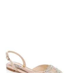 Badgley Mischka Saga Crystal Buckle Pointed Toe Flat -Badgley Mischka shop SAGA MP6605 BLSGLD 1 01101.1678470414