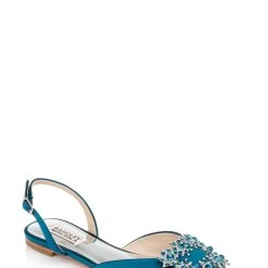 Badgley Mischka Saga Crystal Buckle Pointed Toe Flat -Badgley Mischka shop SAGA MP6605 TEASAT 1 68873.1678470414