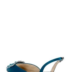 Badgley Mischka Saga Crystal Buckle Pointed Toe Flat -Badgley Mischka shop SAGA MP6605 TEASAT 3 40770.1661977451
