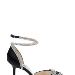 Badgley Mischka Saint Elegant 2 Piece With Ankle Strap -Badgley Mischka shop SAINT MP6606 BLKSAT 2 77736.1661977463