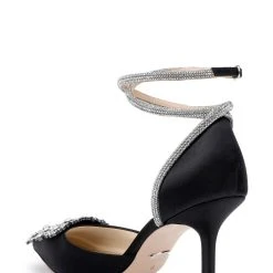 Badgley Mischka Saint Elegant 2 Piece With Ankle Strap -Badgley Mischka shop SAINT MP6606 BLKSAT 3 67237.1661977463