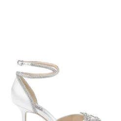 Badgley Mischka Saint Elegant 2 Piece With Ankle Strap -Badgley Mischka shop SAINT MP6606 WHTSAT 2 54881.1661977463