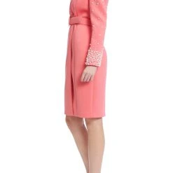 Badgley Mischka Pearl Sleeve Belted Cocktail Dress -Badgley Mischka shop SC2541 TERR 2 01401.1676330972