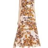 Badgley Mischka Eastern-Inspired Floral Sleeveless Dress