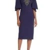 Badgley Mischka Embellished Bodice Cocktail Dress -Badgley Mischka shop SC3625 NAVY 1 83538.1656449489