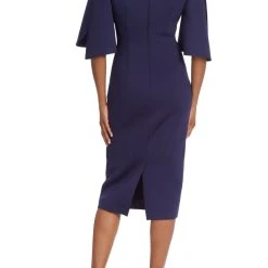 Badgley Mischka Embellished Bodice Cocktail Dress -Badgley Mischka shop SC3625 NAVY 3 32222.1656449489
