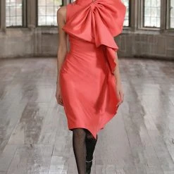 Badgley Mischka Dramatic Bow Ruffle Cocktail Dress -Badgley Mischka shop SC3648 VOGUE 16470.1663026124