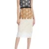 Badgley Mischka Tri-Colored Strapless Dress With Geometric Embroidered Print -Badgley Mischka shop SC3826 IVMU 1 14371.1669679314