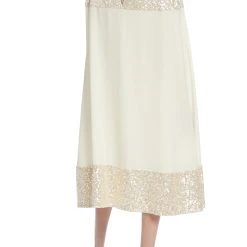 Badgley Mischka Sequined Midi Sheath With Cape -Badgley Mischka shop SC3829 IVGO 3 52933.1669679327