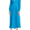 Badgley Mischka Turquoise Pleated Midi Dress -Badgley Mischka shop SC3836 TURQ 1 67463.1669679338