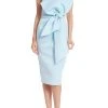 Badgley Mischka Strapless Front Bow Sheath Cocktail Dress