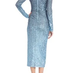 Badgley Mischka Ombre Sequined Long Sleeve Cocktail Dress -Badgley Mischka shop SC3904 TLMU 3 55869.1674598410