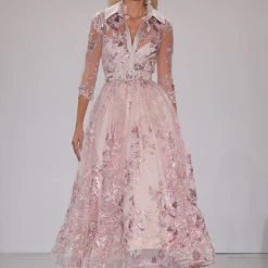 Badgley Mischka Floral Embroidered Tulle Cocktail Dress -Badgley Mischka shop SC3911 RUNWAY 38498.1675971809