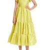 Badgley Mischka Ruffled Shoulder Dress With Tiered Skirt -Badgley Mischka shop SC3933 CITN 1 09002.1675971040