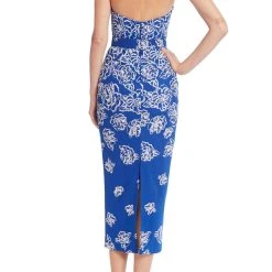 Badgley Mischka Floral Beaded Strapless Cocktail Dress -Badgley Mischka shop SC3936 BLBE 3 19210.1674597389