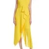 Badgley Mischka Lemon-Yellow Asymmetrical Wrap Dress -Badgley Mischka shop SC9020A LEMO 1 48646.1669679349