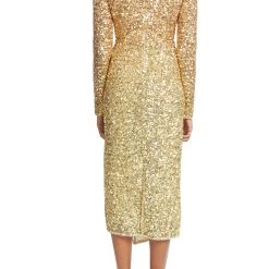 Badgley Mischka Draped Sequin Cocktail Dress -Badgley Mischka shop SC9079 GDMU 3 47183.1663700375