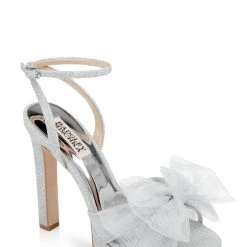 Badgley Mischka Sophie Platform Sandal With Tulle Flower -Badgley Mischka shop SOPHIE MP6622 SILSIL 1 15970.1678470947