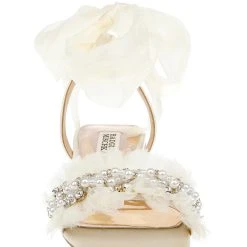 Badgley Mischka Talia Flat Sandal With Chiffon -Badgley Mischka shop TALIA MP6302 IVRSAT 4 62322.1644967927
